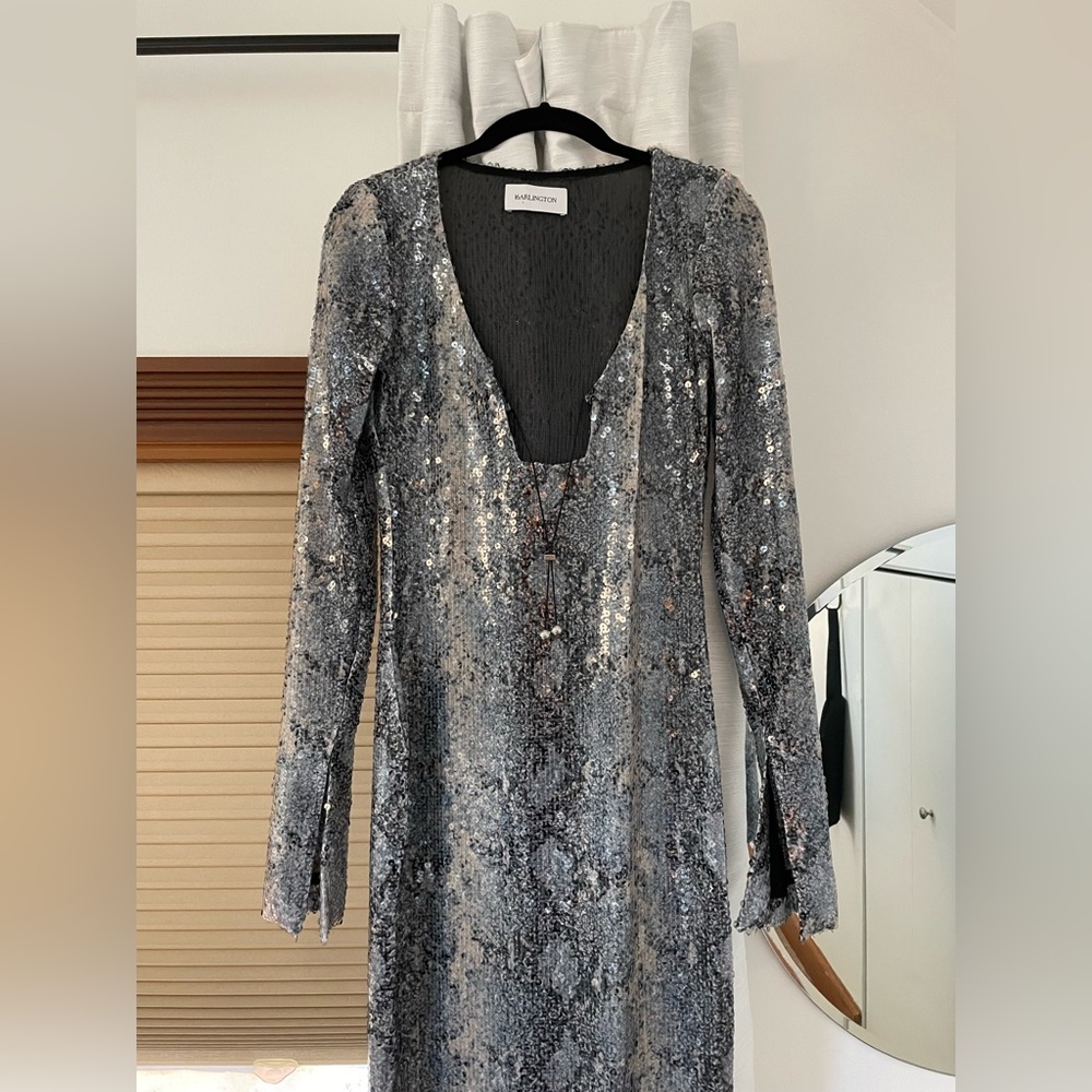 16 Arlington Solaria Python-Effect Sequinned Gown - image 1